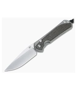 Chris Reeve Large Sebenza 31 Stonewashed S45VN Bog Oak Inlay Silver Hardware Folding Knife 010 - CRK-L31-1100-010 1