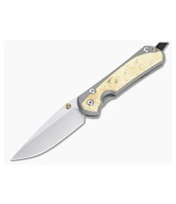 Chris Reeve Large Sebenza 31 S45VN Box Elder Inlay Glass Blasted Titanium Folding Knife - CRK-L31-1108-007 1