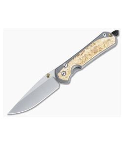 Chris Reeve Large Sebenza 31 S45VN Gold Double Lugs Box Elder Glass Blasted Titanium Folder 009 - CRK-L31-1108-009 1