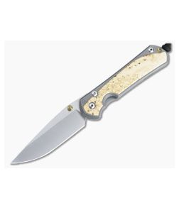 Chris Reeve Large Sebenza 31 S45VN Gold Double Lugs Box Elder Glass Blasted Titanium Folder 011 - CRK-L31-1108-011 1
