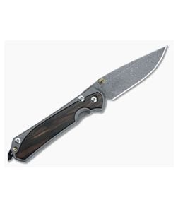 Chris Reeve Large Sebenza 31 Left Handed Titanium Folder Macassar Ebony Inlays Boomerang Damascus Drop Point L31-1119 - CRK-L31-1119 1