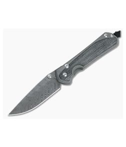 Chris Reeve Large Sebenza 31 Black Canvas Micarta Inlay Boomerang Damascus Drop Point 002 - CRK-L31-1202-002 1