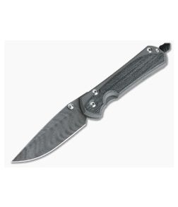 Chris Reeve Large Sebenza 31 Black Canvas Micarta Inlay Boomerang Damascus Drop Point - CRK-L31-1202 1