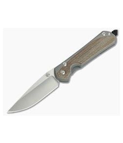 Chris Reeve Large Sebenza 31 Natural Canvas Micarta Inlay Drop Point - CRK-L31-1212 1