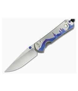 Chris Reeve Large Sebenza 31 Unique Graphic Shooting Star Night Sky w/ MOP Cabochon Drop Point - CRK-L31-1408-002 1