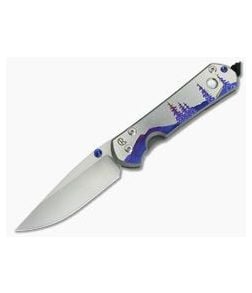 Chris Reeve Large Sebenza 31 Unique Graphic Night Sky w/ MOP Cabochon Drop Point - CRK-L31-1408-003 1