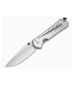 Chris Reeve Large Sebenza 31 Unique Graphic w/ Hematite Cabochon Drop Point L31-1408-007 - CRK-L31-1408-007 1