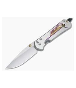 Chris Reeve Large Sebenza 31 Unique Graphic w/ Citrine Cabochon Drop Point L31-1408-008 - CRK-L31-1408-008 1