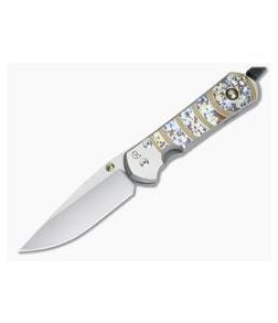 Chris Reeve Large Sebenza 31 Unique Graphic w/ Pyrite Cabochon Drop Point L31-1408 - CRK-L31-1408 1