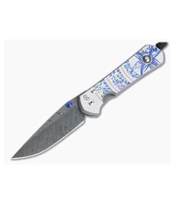 Chris Reeve Large Sebenza 31 Unique Graphic w/Pyrite Cabochon Boomerang Damascus Drop Point - CRK-L31-1410 1