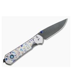 Chris Reeve Large Sebenza 31 LH Unique Graphic w/ Opal Mosaic Triplet Cabochon Ladder Damascus - CRK-L31-1413-001 1
