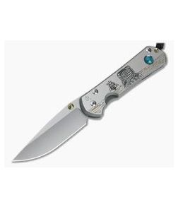 Chris Reeve Large Sebenza 31 CGG Lunar Landing w/ Chrysocolla Cabochon Drop Point - CRK-L31-1504 1