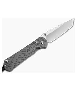 Chris Reeve Large Sebenza 31 Left Hand Tanto Forever Flag Glass Blasted Titanium MagnaCut Folding Knife (3.62" Blade) L31-1511 - CRK-L31-1511 1