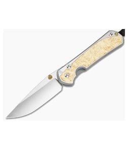Chris Reeve Large Sebenza 31 Drop Point Box Elder Wood Polished Titanium MagnaCut Polished Folding Knife (3.61" Blade) L31-1628-001 - CRK-L31-1628-001 1