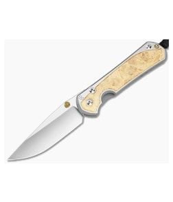 Chris Reeve Large Sebenza 31 Drop Point Box Elder Wood Polished Titanium MagnaCut Polished Folding Knife (3.61" Blade) L31-1628-002 - CRK-L31-1628-002 1