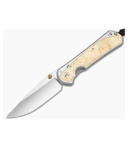 Chris Reeve Large Sebenza 31 Drop Point Box Elder Wood Polished Titanium MagnaCut Polished Folding Knife (3.61" Blade) L31-1628-003 - CRK-L31-1628-003 1