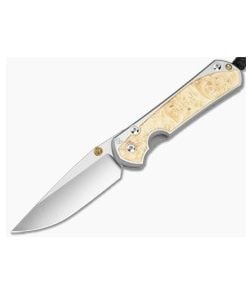 Chris Reeve Large Sebenza 31 Drop Point Box Elder Wood Polished Titanium MagnaCut Polished Folding Knife (3.61" Blade) L31-1628-004 - CRK-L31-1628-004 1
