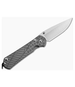 Chris Reeve Large Sebenza 31 Left Hand Drop Point Forever Flag Glass Blasted Titanium MagnaCut Folding Knife (3.62" Blade) L31-1691 - CRK-L31-1691 1