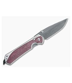 Chris Reeve Large Sebenza 31 Left Hand Damascus 2024 Annual Purple Heart Wood - CRK-L31-1745 1