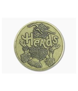 Shire Post Mint Labyrinth Firey Heads or Tails Decision Maker Brass Coin - SPM-LAB-FIREY-BS 1