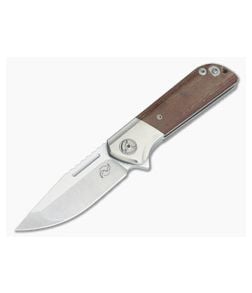 Liong Mah Designs Lanny S35VN Brown Canvas Micarta Flipper - LMD-LANNY-002 1