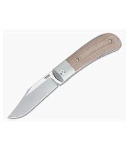 Pena Knives X-Series Lanny's Clip Front Flipper Satin M390 Brown Canvas Micarta - PK-LCFF-BCM 1