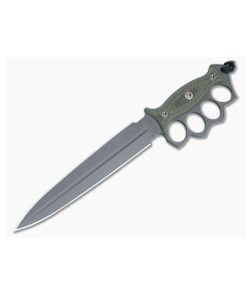 RMJ Tactical Lady Death Trench Dagger Dirty Olive G10 Handles Tungsten Cerakote MagnaCut LD-DO - RMJ-LD-DO 1