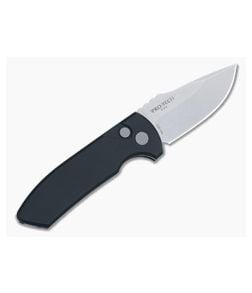 Protech SBR Left Hand Stonewashed Blade Black Handle Auto - PT-LG401-LH 1