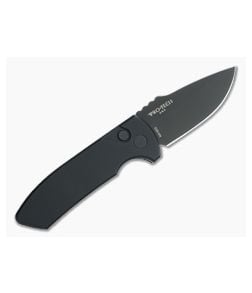 Protech Knives Les George SBR Left Handed DLC S35VN Smooth Black Automatic LG403-LH - PT-LG403-LH 1