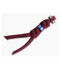 Chris Reeve Large Inkosi Lanyard Burgundy with Blue Bead - CRK-LIN-7005 1