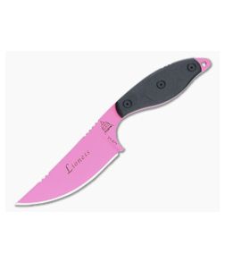 TOPS Knives Lioness Tactical Pink 1095 Black G10 Fixed Blade Knife LION-01 - TP-LION-01 1