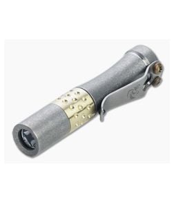 Laulima Metal Craft Hoku Short Stonewashed Titanium Brass Dimple Led Flashlight - LMC-LMC010 1