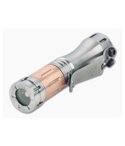Laulima Metal Craft Hoku HVV Short Milled Satin Titanium Copper Straight Groove Led Flashlight - LMC-LMC017 1