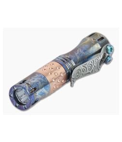 Laulima Metal Craft Hoku HVV Short Milled Acid Wash Titanium Copper Dimpled Led Flashlight - LMC-LMC019 1