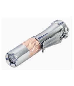 Laulima Metal Craft Hoku Short Blue Milled Satin Titanium Copper Twist Groove Led Flashlight - LMC-LMC020 1