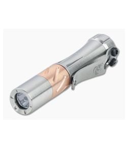 Laulima Metal Craft Hoku Short Milled Satin Titanium Copper Twist Groove Led Flashlight - LMC-LMC021 1