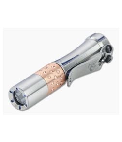 Laulima Metal Craft Hoku Short Blue Milled Satin Titanium Copper Dimpled Led Flashlight - LMC-LMC022 1