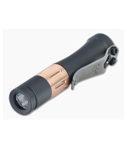 Laulima Metal Craft Hoku Short Smooth Sniper Gray Cerakote Titanium Copper Straight Groove Led Flashlight - LMC-LMC023 1