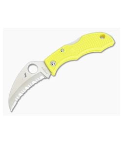 Spyderco Ladybug 3 Salt Hawkbill Serrated H1 Yellow FRN LYLS3HB - SP-LYLS3HB 1