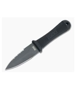 SOG Mini Pentagon Black AUS-8 Combo Edge Dagger Fixed Blade Boot Knife M14K-CP - SOG-M14K-CP 1