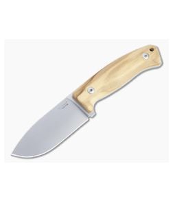LionSteel M2M Satin M390 Olive Wood Fixed Blade Knife - LS-M2M-UL 1