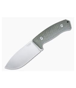 LionSteel M3 Fixed Blade Green Canvas Micarta Handle Satin Niolox Drop Point M3-CVG - LS-M3-CVG 1