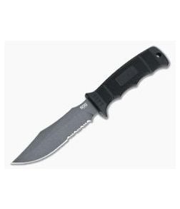 SOG SEAL Pup Gray AUS-8 Half Serrated Clip Point Fixed Blade Knife M37K - SOG-M37K 1