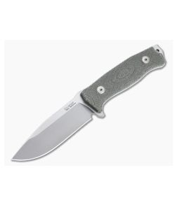 LionSteel M5 Green Canvas Micarta Satin Sleipner Steel Fixed Blade Hunter - LS-M5-CVG 1