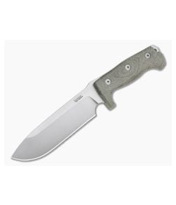 LionSteel M7 Solid Green Canvas Micarta Satin Sleipner Full Tang Fixed Blade M7-CVG - LS-M7-CVG 1