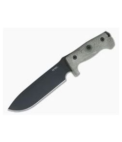 LionSteel M7 Solid Green Canvas Micarta Black Sleipner Full Tang Fixed Blade M7B-CVG - LS-M7B-CVG 1