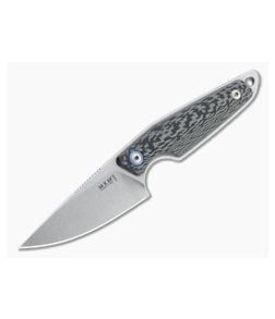 MKM x Vox Makro 1 Drop Point Stonewashed M390 Carbon Fiber Fixed Blade MA01-CF - MKM-MA01-CF 1