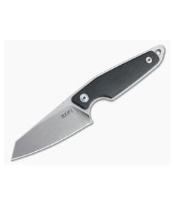 MKM x Vox Makro 2 Sheepsfoot Stonewashed M390 Black G10 Fixed Blade MA02-GBK - MKM-MA02-GBK 1