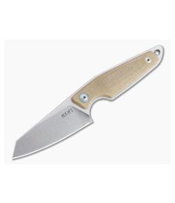MKM x Vox Makro 2 Sheepsfoot Stonewashed M390 Natural Micarta Fixed Blade MA02-NC - MKM-MA02-NC 1