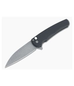 Protech Malibu Wharncliffe Blade Show 2021 Acid Washed 20CV Black Button Lock Flipper BS2021-01 - PT-MALIBU-BS2021-01 1